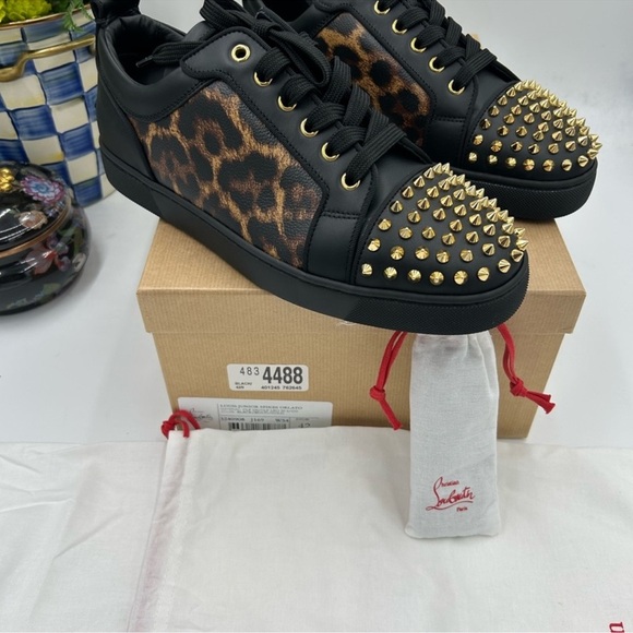 Men’s Christian Louboutin, Louis Jr spikes Orlato flat sneakers size 42 Italy - Picture 2 of 13
